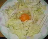 超簡単！!白菜&たまごをレンジでチン作り方1写真