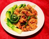 鶏もも肉炒め 五香粉風味＊青梗菜の花飾り作り方4写真
