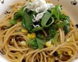 旬のトウモロコシときのこ大葉しらすパスタ作り方8写真