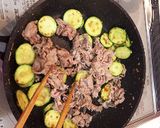 ズッキーニと豚肉のにんにくポン酢･ᴗ･作り方5写真