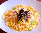 牛乳だけOK明太枝豆ささみクリームスパ作り方11写真