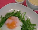 クリーミーな温泉玉子on水菜のサラダ作り方5写真