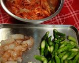 海老とアスパラの簡単アメリケーヌ風パスタ作り方1写真