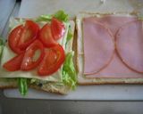 大きいスライスdeハムトマチーサンド♪作り方2写真