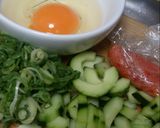 キュウリと明太子の焼き飯作り方1写真