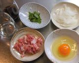 簡単に出来るふわとろ他人丼（豚バラ肉）作り方1写真