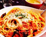揚げ茄子とゴルゴンゾーラのトマトパスタ作り方9写真