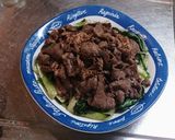☆チンゲン菜と牛肉炒めの大根おろしのせ☆作り方5写真