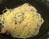 ★簡単パスタ①【焙煎ごまスープとツナ缶】作り方2写真