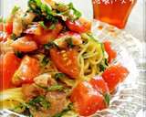 トマト・たらこ・イカの和風冷製パスタ作り方6写真