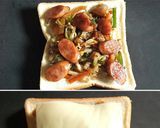 チーズがとろーり♡焼きそば味トースト作り方3写真