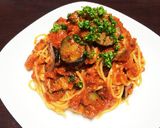 厚切りベーコンと茄子のトマトパスタ♡作り方14写真