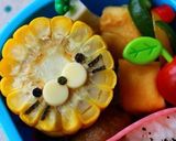 キャラ弁*とうもろこしでライオンさん作り方2写真