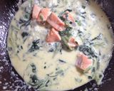 鮭とほうれん草のクリームパスタ作り方6写真