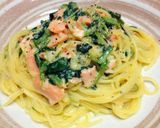 鮭とほうれん草のクリームパスタ作り方8写真