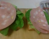 我が家のハムとサラダ菜のサンドイッチ作り方2写真