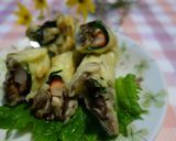 舞茸とカニカマのズッキーニ巻き♪天ぷら作り方5写真