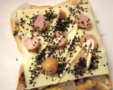 新玉×ウィンナーの胡麻海苔バジルトースト作り方7写真