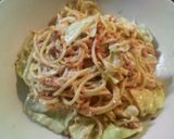 キャベツとコンビーフのクリーミィパスタ☆作り方7写真