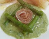 2色のアスパラと生ハムをアボカドソースで作り方3写真