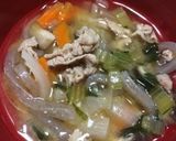 こんにゃく入り根菜味噌汁作り方4写真