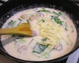 鶏つくねボールとチンゲン菜のクリーム煮作り方11写真