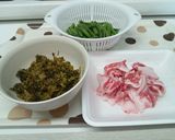 食べるラー油で豚バラ高菜炒め作り方2写真