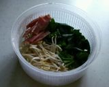 ほうれん草とベーコンのもやしスープスパ☆作り方1写真