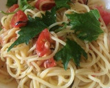 トマトとお茶漬けで！和風冷製スパゲッティ作り方6写真