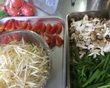 ★鶏唐揚げと季節野菜のかるい炒め★作り方2写真