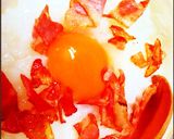 ♡黄金コラボ♡おかゆベーコンたまごのせ♪作り方4写真