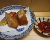 ぷりぷり海老と豆の揚げ春巻 ピリ辛サルサ作り方4写真