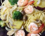 ☆海老と野菜のアーリオオーリオパスタ☆作り方7写真