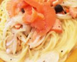 簡単早いスモークサーモンのクリームパスタ作り方12写真