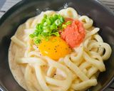簡単絶品★明太クリーム釜玉うどん作り方2写真