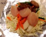 帆立の味噌バターホイル包み蒸し作り方3写真