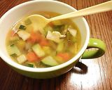 ズッキーニとパプリカのカラフル野菜スープ作り方4写真