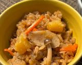 【大津市×龍大】鶏とサツマイモの炊込ご飯作り方4写真