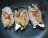 ナスを豚もも薄切り肉で巻いて焼きました作り方3写真