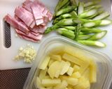 ガリバタ風味☆じゃがいもアスパラベーコン作り方1写真