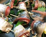 鯵マキマキ焼3種盛(法蓮草.チーズ.梅)作り方3写真
