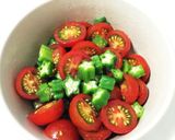 食卓を彩る夏おつまみ☆オクラトマト和え作り方6写真