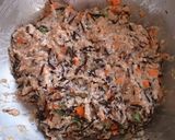 万能だれで鶏ひき肉の巾着煮作り方3写真