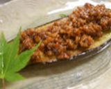簡単♪ 茄子・椎茸・オクラの肉みそ添え作り方7写真