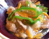 リメイクアレンジ！青椒肉絲風牛肉とろみ丼作り方8写真
