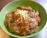 リメイクアレンジ！青椒肉絲風牛肉とろみ丼作り方7写真