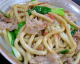 だしがしっかりきいてる醤油味の焼きうどん作り方5写真
