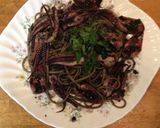 大葉香るイカ墨のスパゲッティ作り方7写真