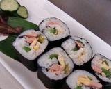 塩レモンで、ピーマン入り夏の海苔巻き作り方5写真