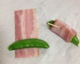 スナップエンドウのベーコン&ハム巻き作り方1写真